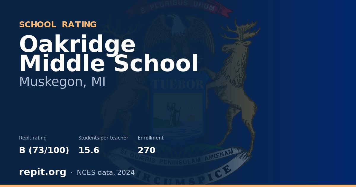 Oakridge Middle School, Muskegon, MI — Repit school rating B (73/100)