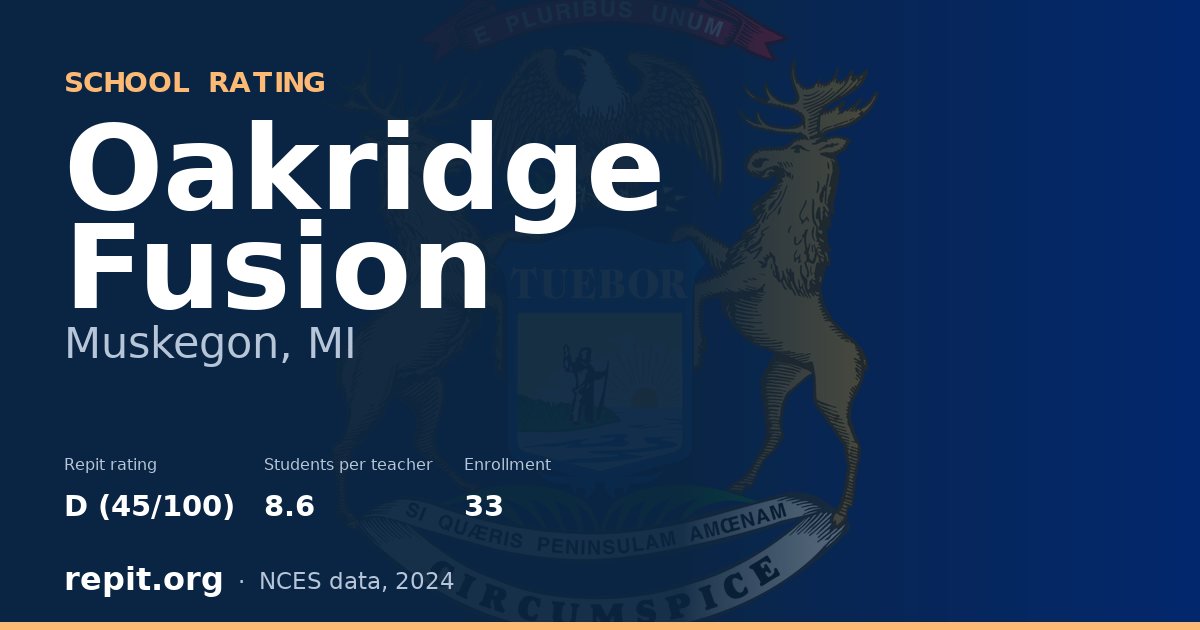 Oakridge Fusion, Muskegon, MI — Repit school rating D (45/100)