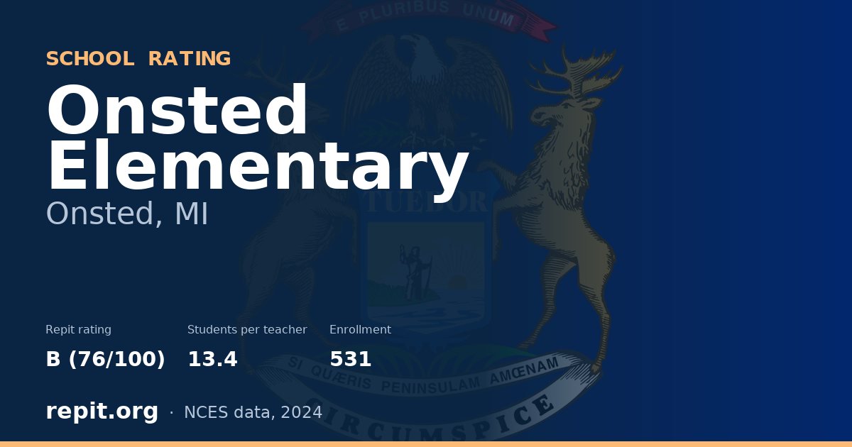 Onsted Elementary, Onsted, MI — Repit school rating B (76/100)