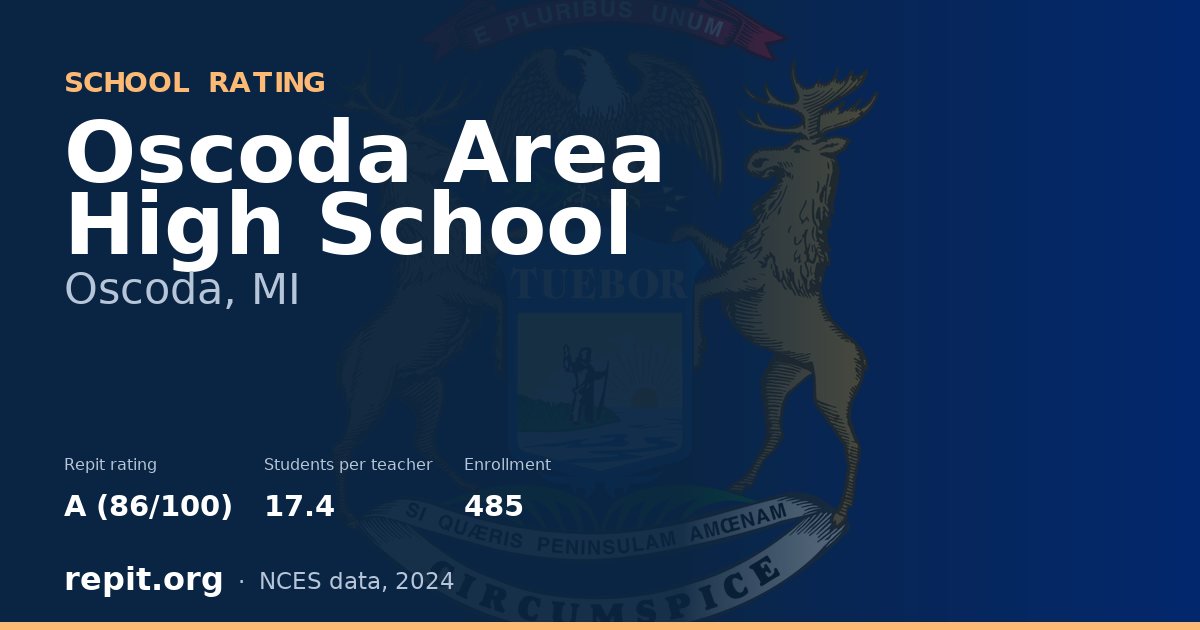 Oscoda Area High School, Oscoda, MI — Repit school rating A (86/100)