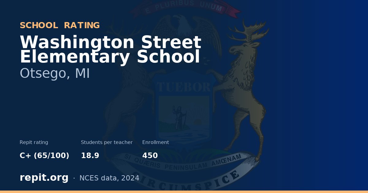 Washington Street Elementary School, Otsego, MI — Repit school rating C+ (65/100)