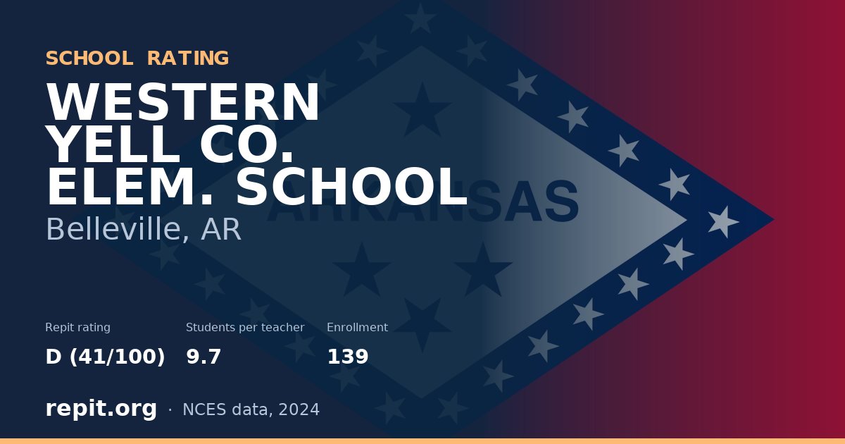 WESTERN YELL CO. ELEM. SCHOOL, Belleville, AR — Repit school rating D (41/100)