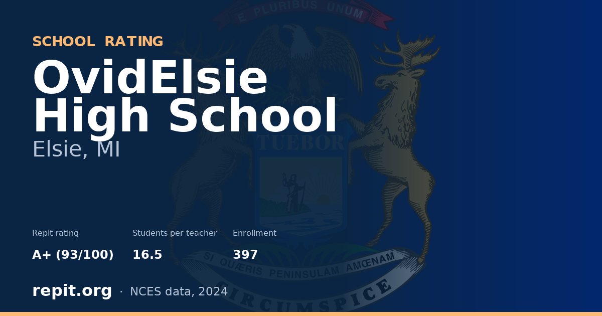 OvidElsie High School, Elsie, MI — Repit school rating A+ (93/100)