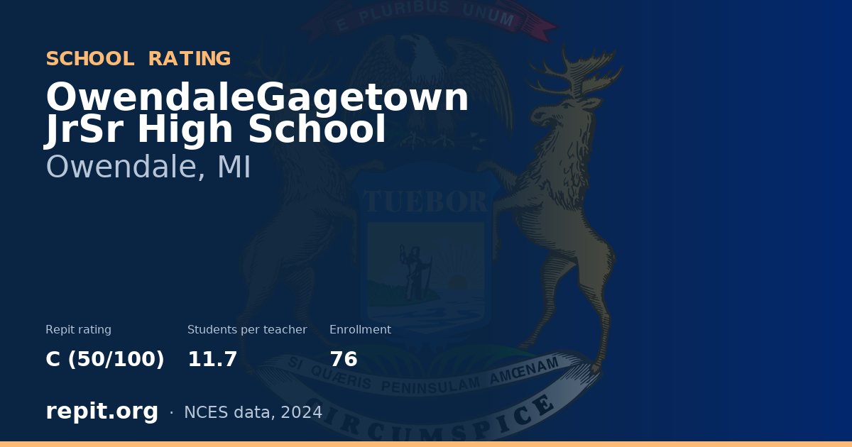 OwendaleGagetown JrSr High School, Owendale, MI — Repit school rating C (50/100)