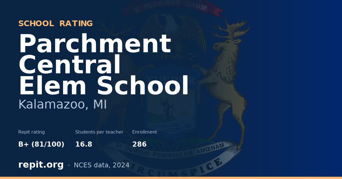 Parchment Central Elem School, Kalamazoo, MI — Repit school rating B+ (81/100)