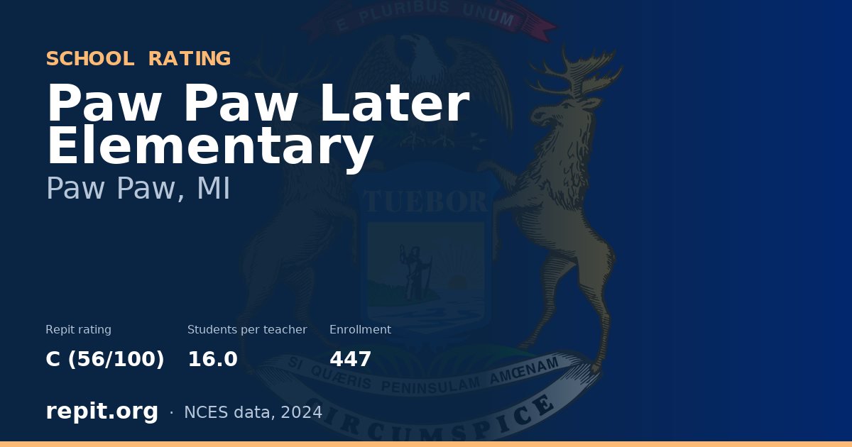 Paw Paw Later Elementary, Paw Paw, MI — Repit school rating C (56/100)