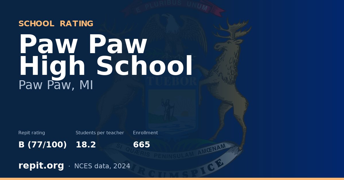 Paw Paw High School, Paw Paw, MI — Repit school rating B (77/100)