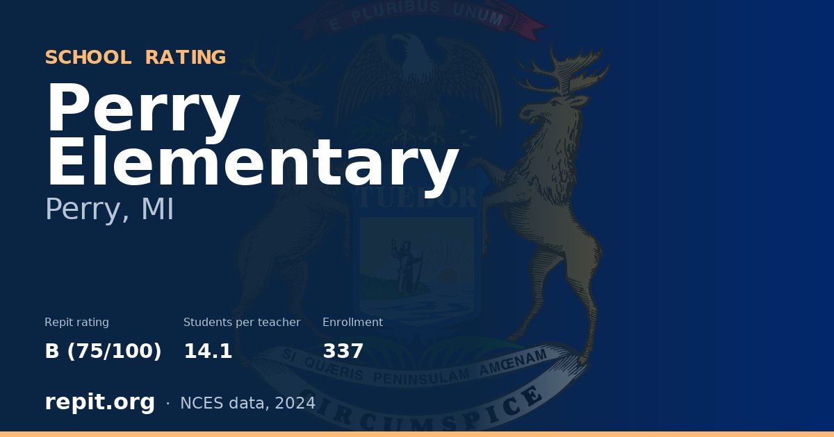 Perry Elementary, Perry, MI — Repit school rating B (75/100)