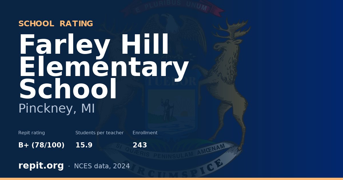 Farley Hill Elementary School, Pinckney, MI — Repit school rating B+ (78/100)
