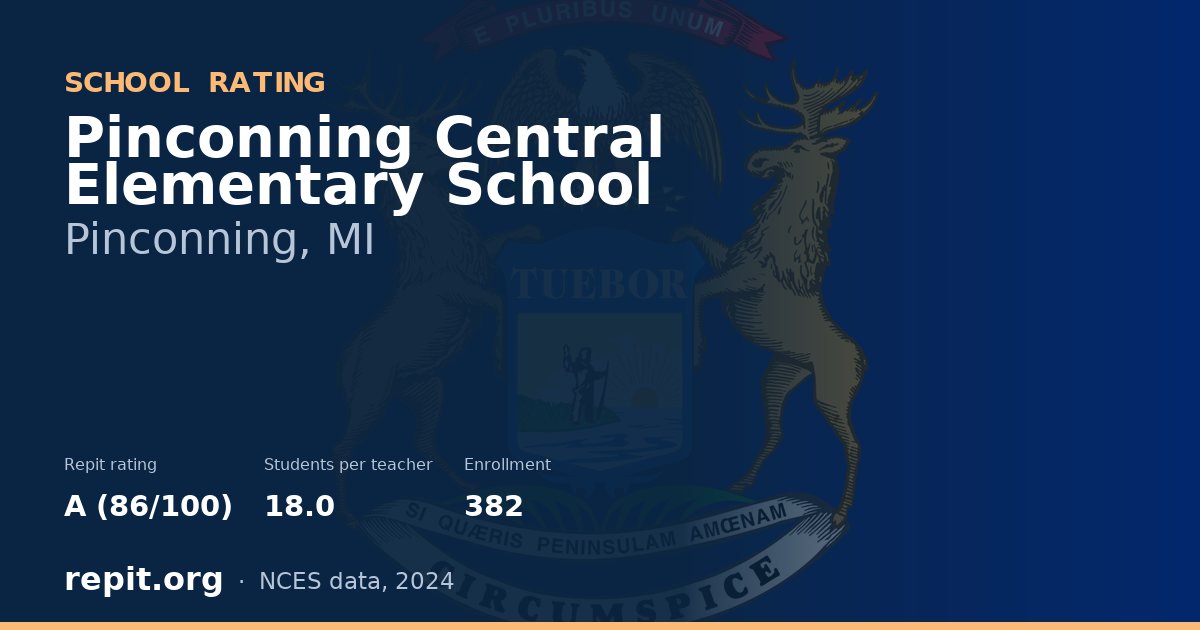 Pinconning Central Elementary School, Pinconning, MI — Repit school rating A (86/100)