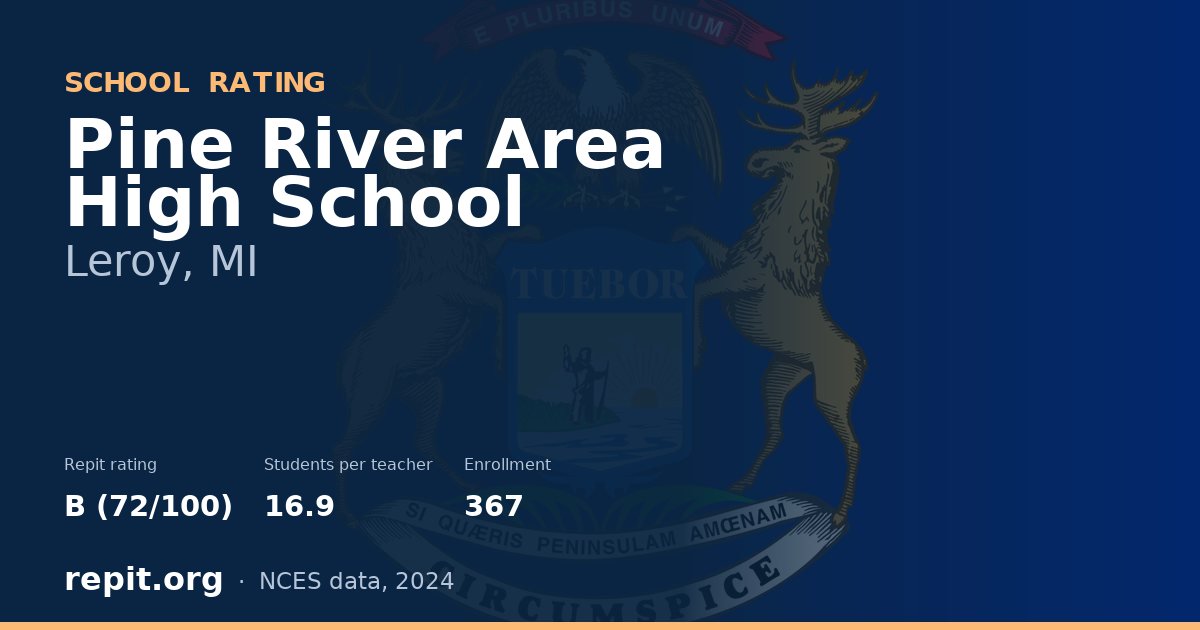 Pine River Area High School, Leroy, MI — Repit school rating B (72/100)