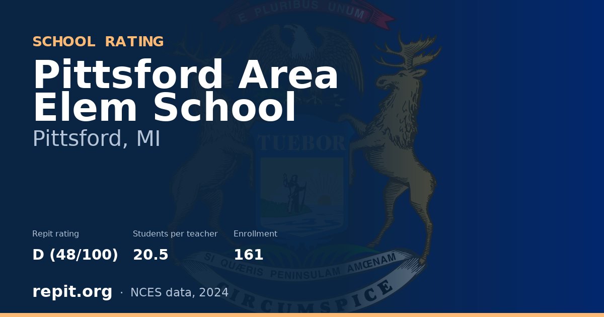 Pittsford Area Elem School, Pittsford, MI — Repit school rating D (48/100)