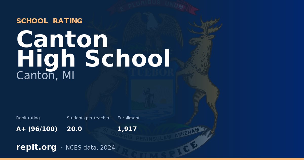 Canton High School, Canton, MI — Repit school rating A+ (96/100)