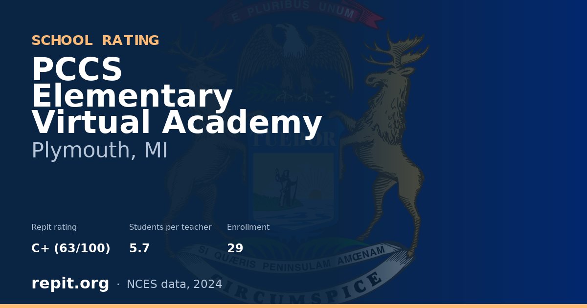 PCCS Elementary Virtual Academy, Plymouth, MI — Repit school rating C+ (63/100)