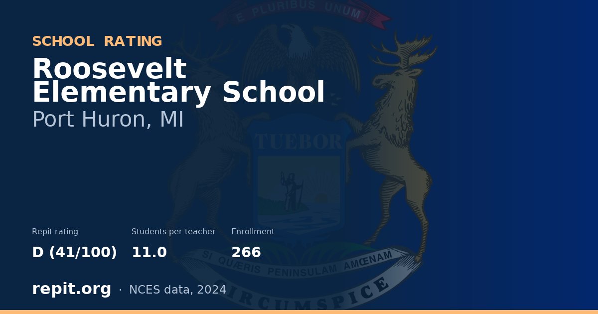 Roosevelt Elementary School, Port Huron, MI — Repit school rating D (41/100)