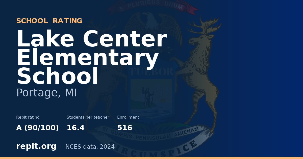 Lake Center Elementary School, Portage, MI — Repit school rating A (90/100)
