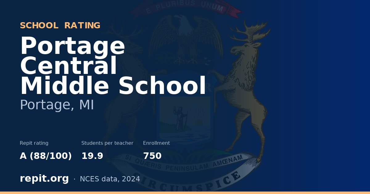 Portage Central Middle School, Portage, MI — Repit school rating A (88/100)