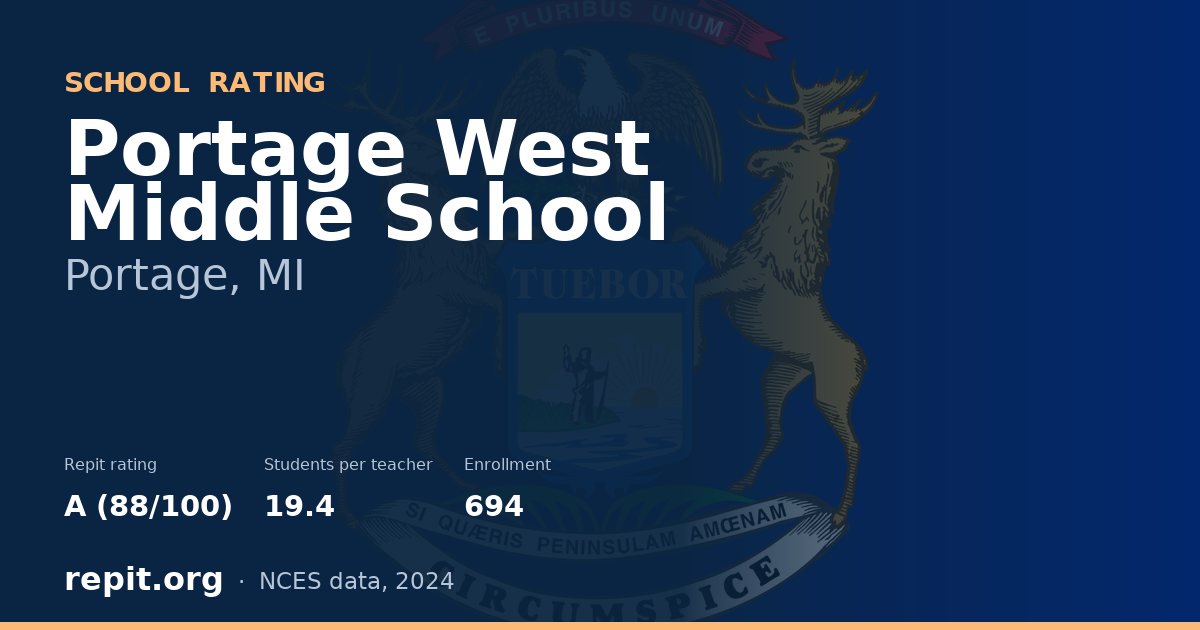 Portage West Middle School, Portage, MI — Repit school rating A (88/100)