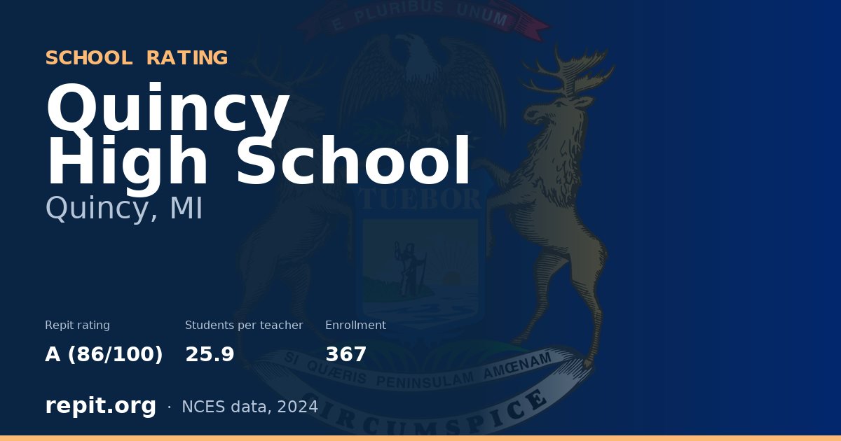 Quincy High School, Quincy, MI — Repit school rating A (86/100)