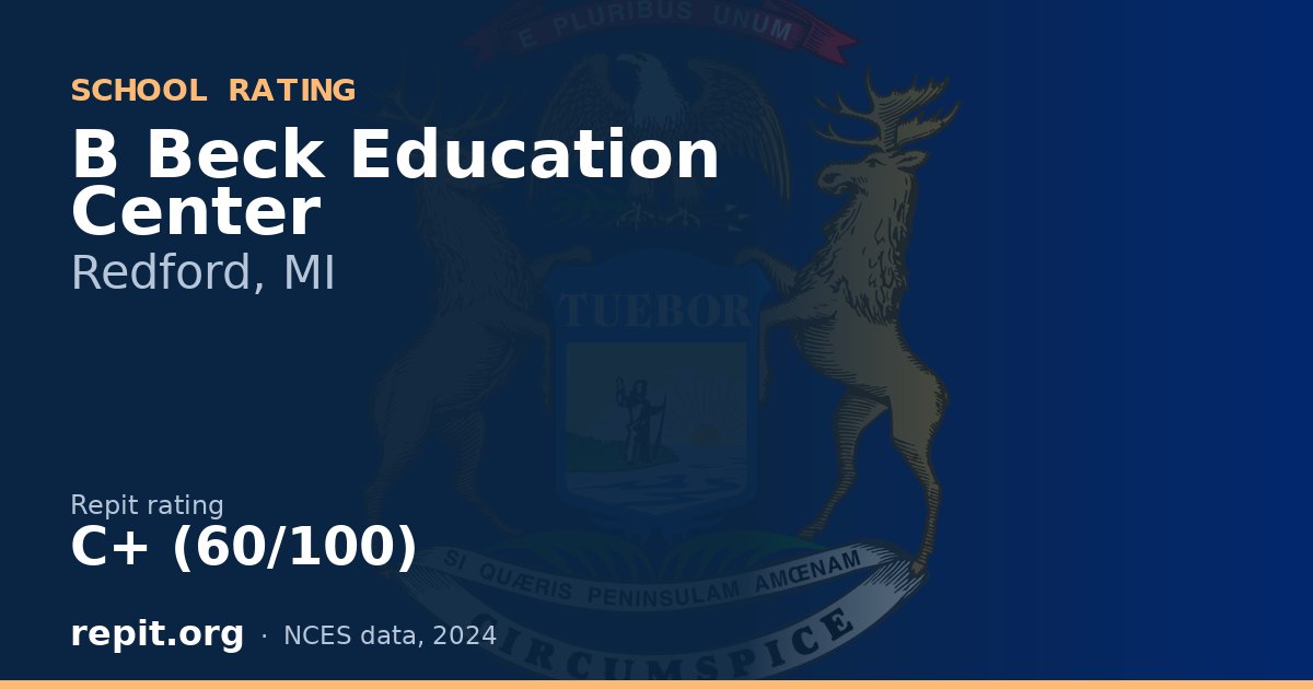B Beck Education Center, Redford, MI — Repit school rating C+ (60/100)