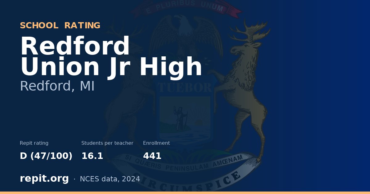 Redford Union Jr High, Redford, MI — Repit school rating D (47/100)
