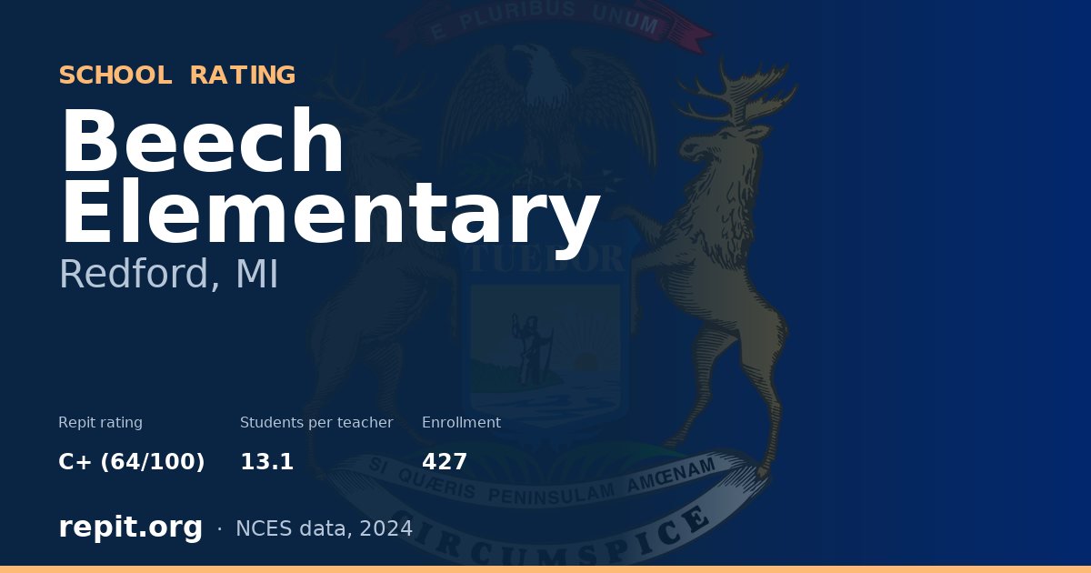 Beech Elementary, Redford, MI — Repit school rating C+ (64/100)