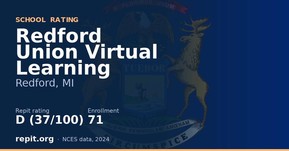 Redford Union Virtual Learning, Redford, MI — Repit school rating D (37/100)