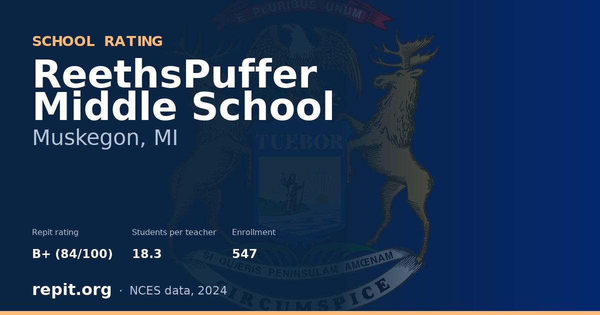 ReethsPuffer Middle School, Muskegon, MI — Repit school rating B+ (84/100)