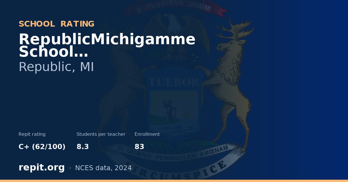 RepublicMichigamme School, Republic, MI — Repit school rating C+ (62/100)