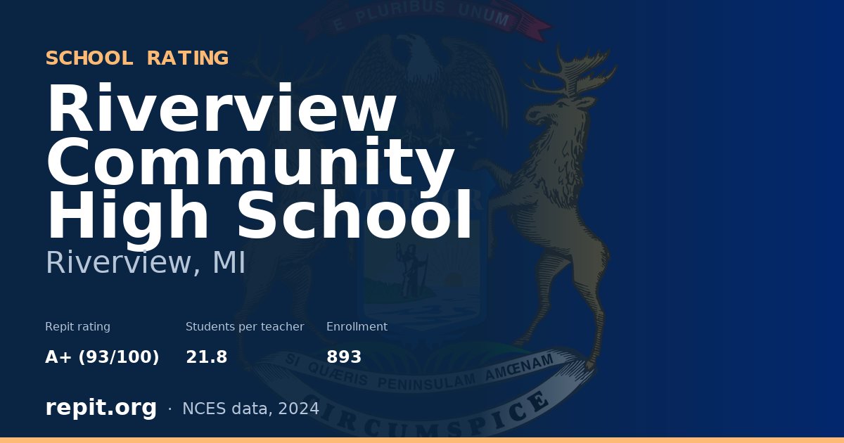 Riverview Community High School, Riverview, MI — Repit school rating A+ (93/100)