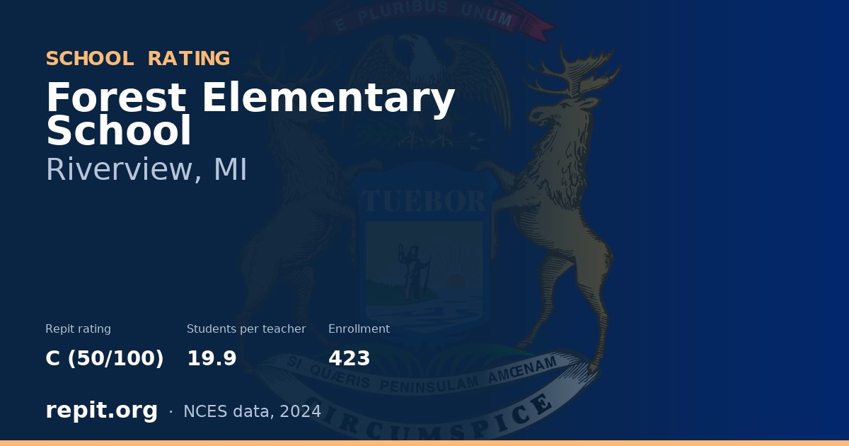 Forest Elementary School, Riverview, MI — Repit school rating C (50/100)