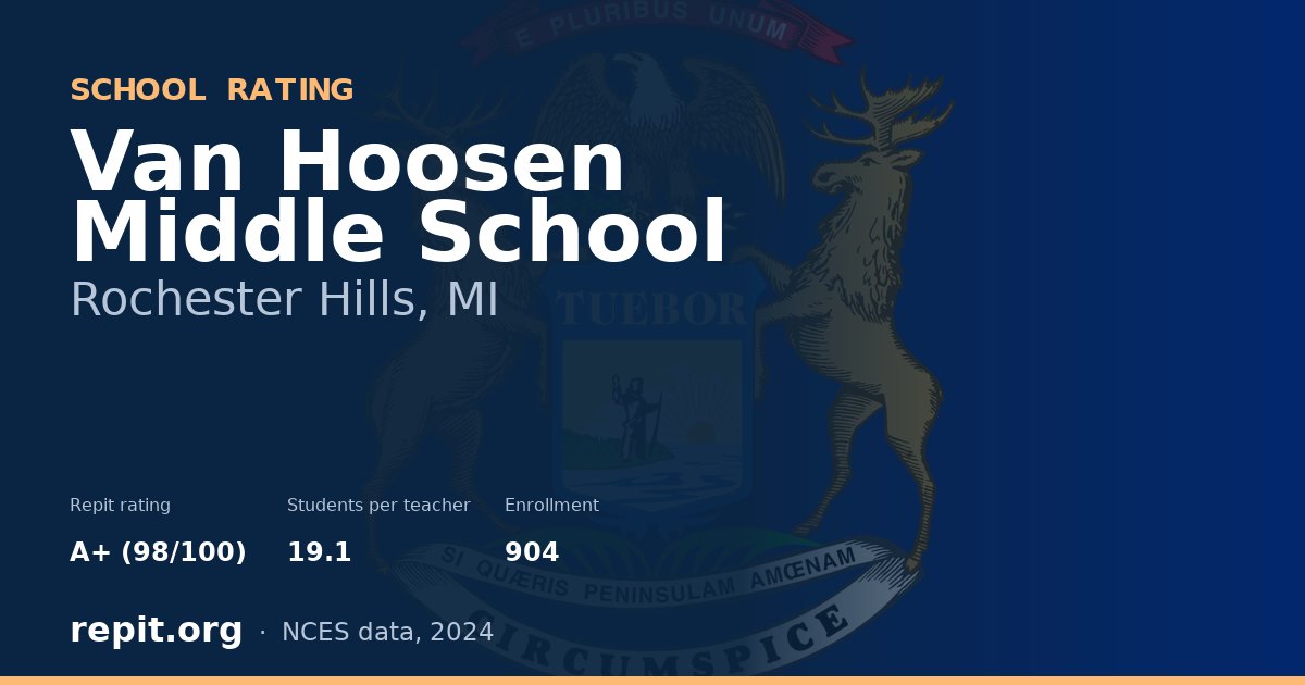 Van Hoosen Middle School, Rochester Hills, MI — Repit school rating A+ (98/100)