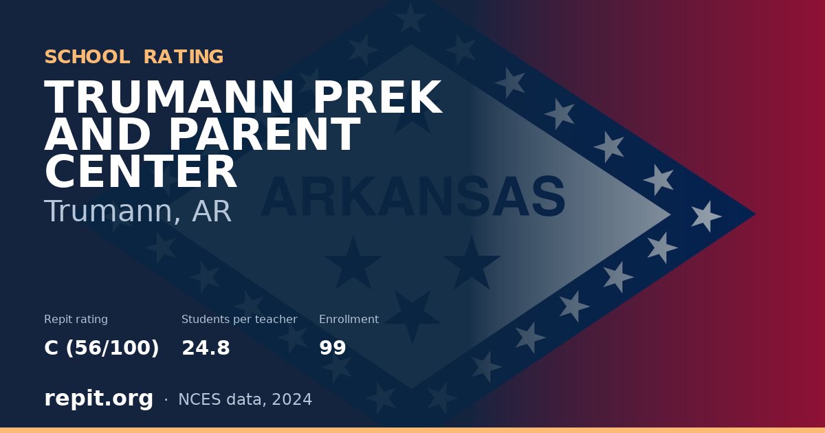 TRUMANN PREK AND PARENT CENTER, Trumann, AR — Repit school rating C (56/100)