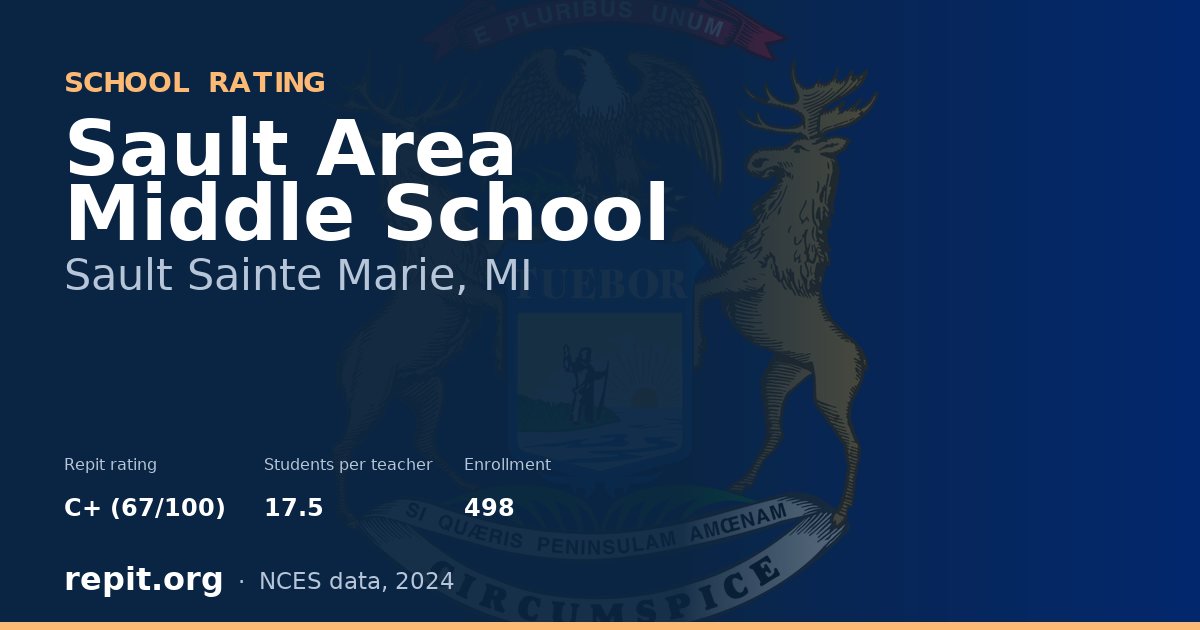 Sault Area Middle School, Sault Sainte Marie, MI — Repit school rating C+ (67/100)