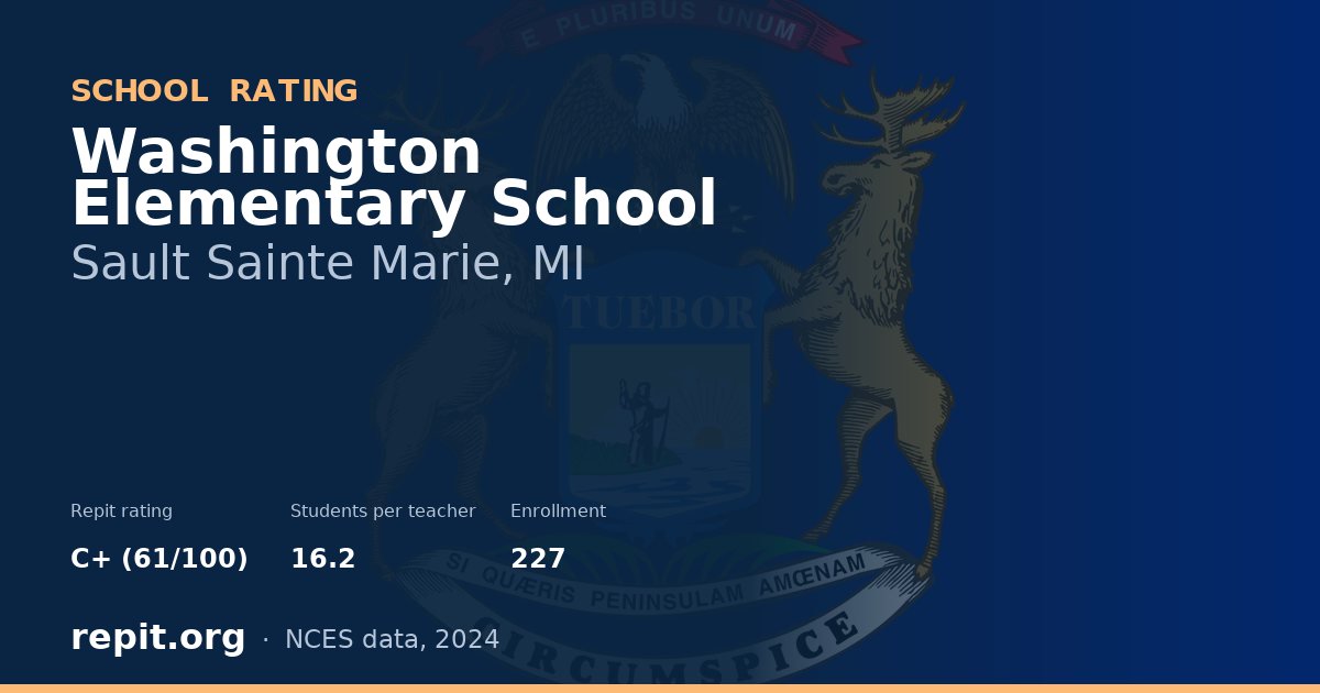 Washington Elementary School, Sault Sainte Marie, MI — Repit school rating C+ (61/100)