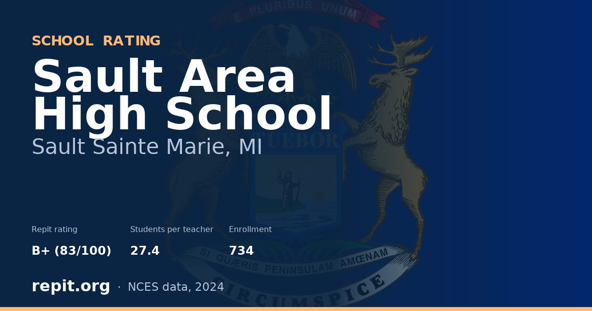 Sault Area High School, Sault Sainte Marie, MI — Repit school rating B+ (83/100)