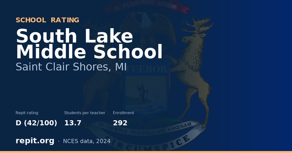 South Lake Middle School, Saint Clair Shores, MI — Repit school rating D (42/100)