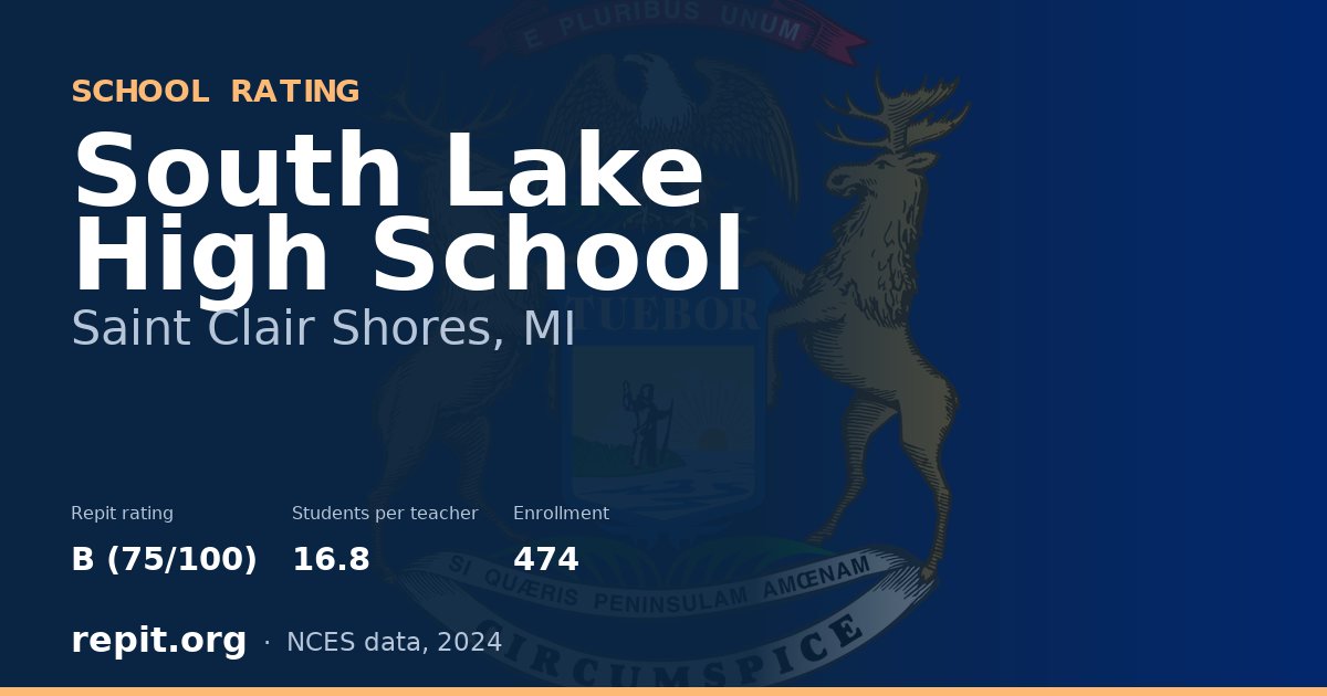 South Lake High School, Saint Clair Shores, MI — Repit school rating B (75/100)