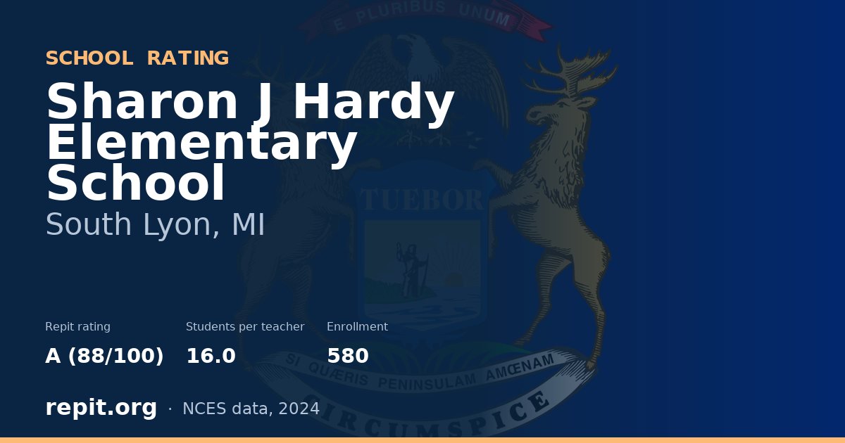 Sharon J Hardy Elementary School, South Lyon, MI — Repit school rating A (88/100)