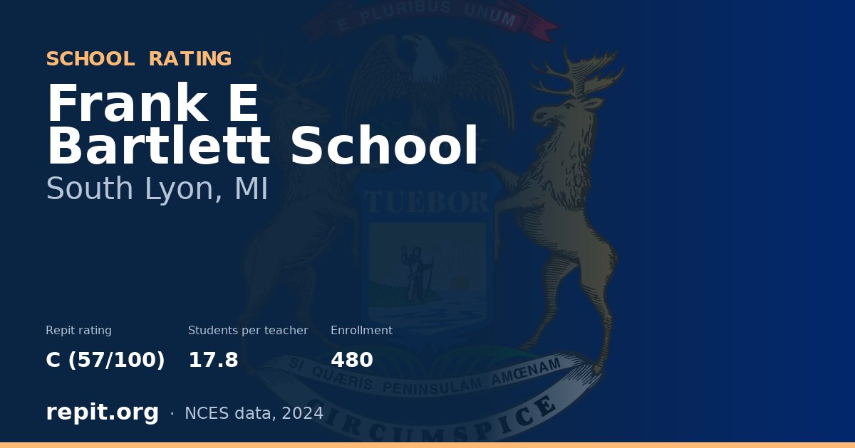Frank E Bartlett School, South Lyon, MI — Repit school rating C (57/100)