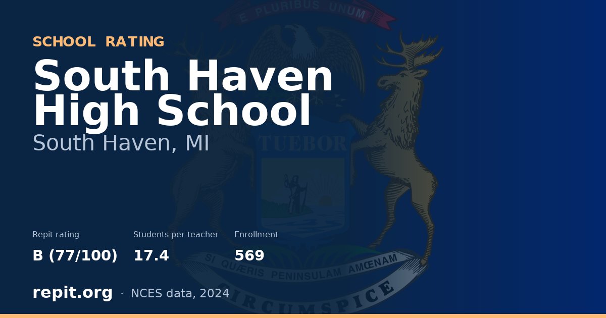 South Haven High School, South Haven, MI — Repit school rating B (77/100)