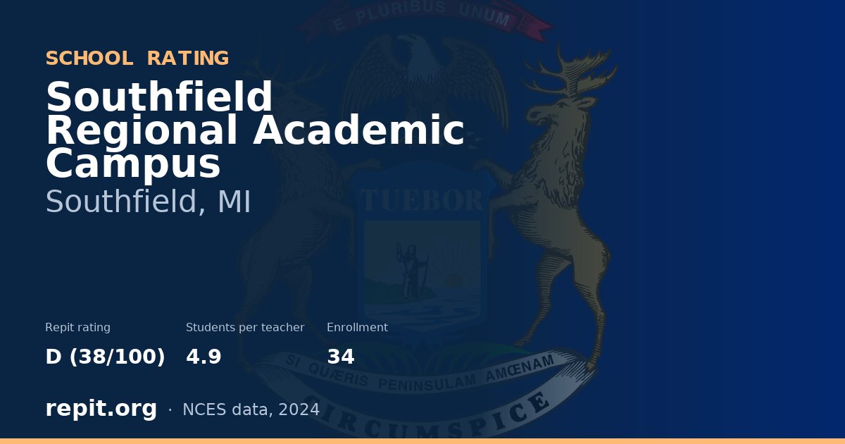 Southfield Regional Academic Campus, Southfield, MI — Repit school rating D (38/100)