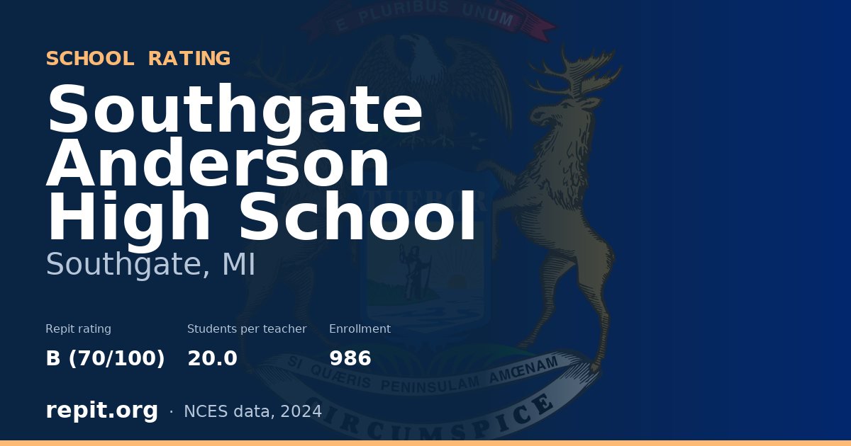 Southgate Anderson High School, Southgate, MI — Repit school rating B (70/100)