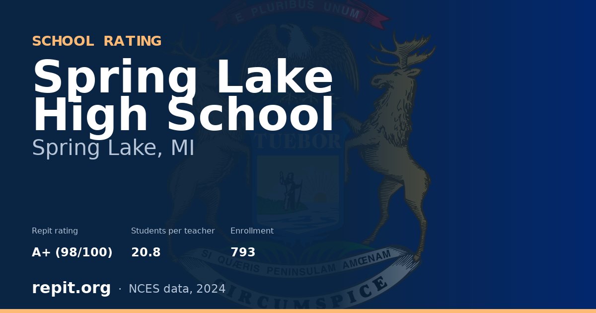 Spring Lake High School, Spring Lake, MI — Repit school rating A+ (98/100)