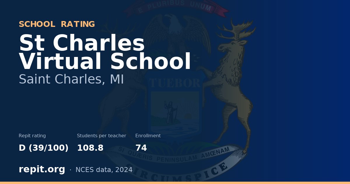 St Charles Virtual School, Saint Charles, MI — Repit school rating D (39/100)