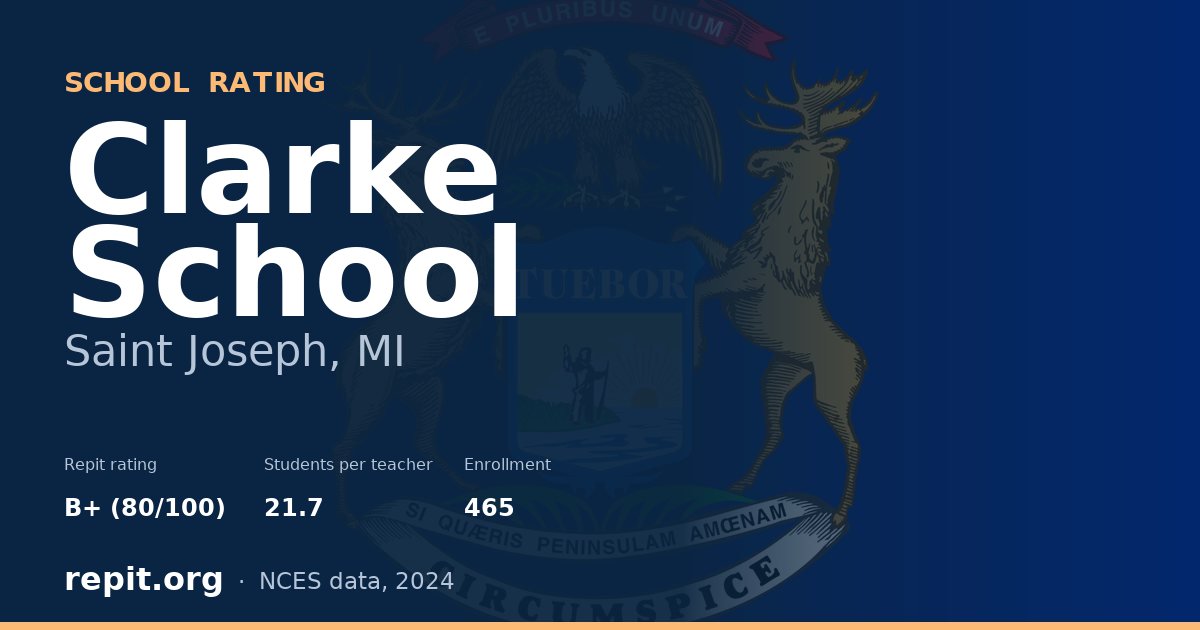 Clarke School, Saint Joseph, MI — Repit school rating B+ (80/100)