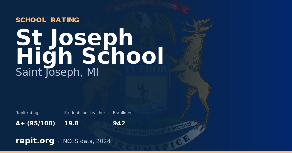 St Joseph High School, Saint Joseph, MI — Repit school rating A+ (95/100)