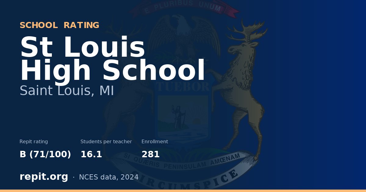 St Louis High School, Saint Louis, MI — Repit school rating B (71/100)