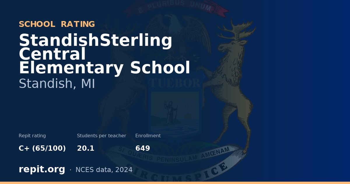StandishSterling Central Elementary School, Standish, MI — Repit school rating C+ (65/100)