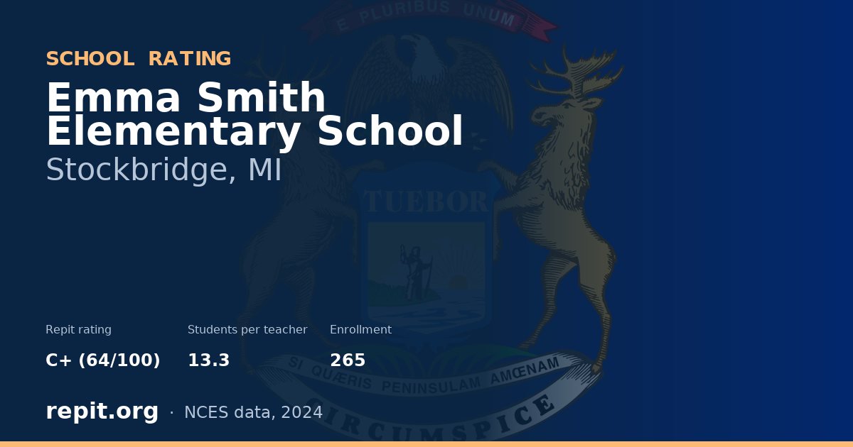 Emma Smith Elementary School, Stockbridge, MI — Repit school rating C+ (64/100)